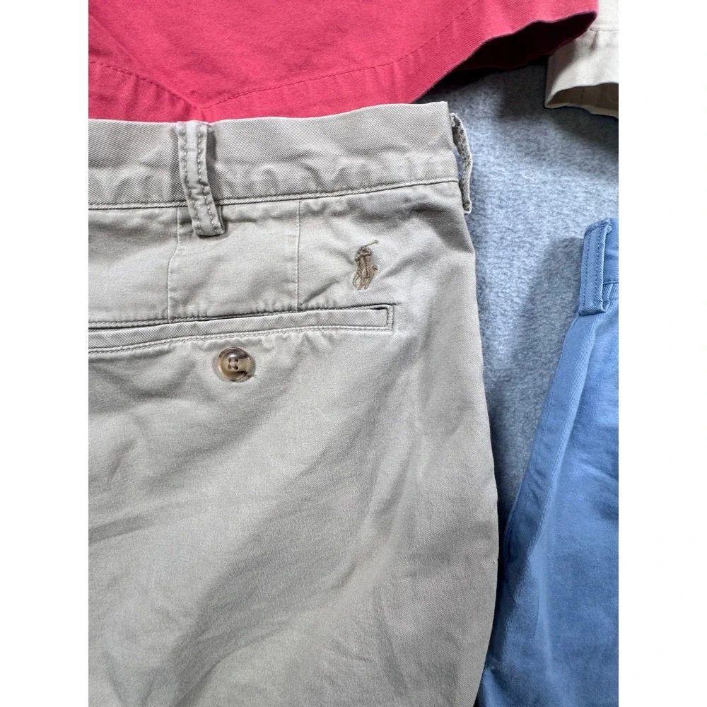Polo Ralph Lauren Mens Chino Shorts Bundle 4 Pairs Red Blue Tan Khaki Size 40